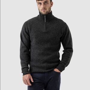 Rodd & Gunn Charlestown Knit Extrafine Lambswool Quarter Zip Pullover Sweater L